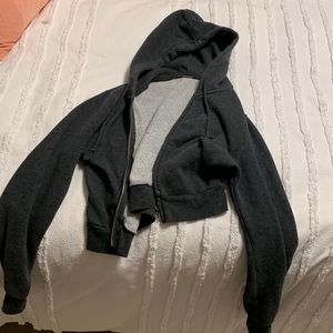 brandy melville crystal cropped grey sweatshirt xs-s